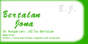 bertalan jona business card